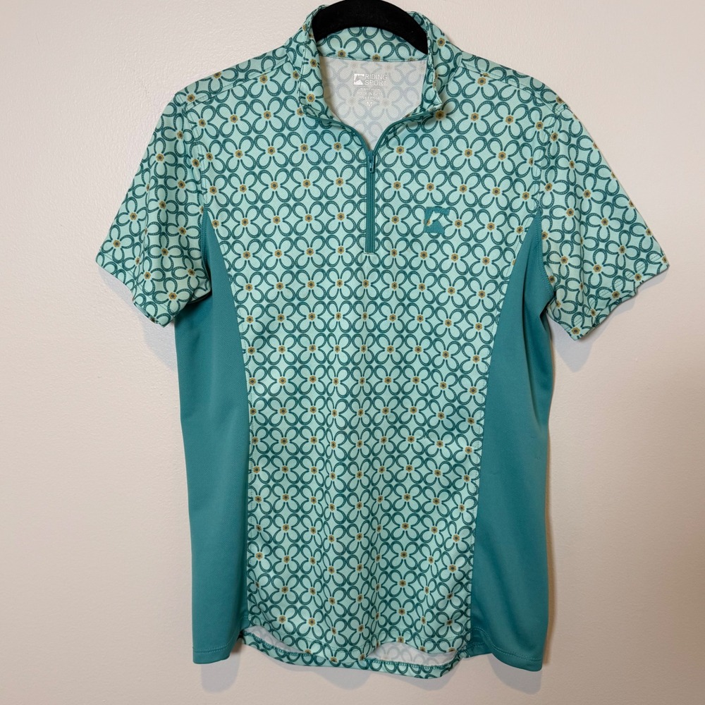 Riding Sport Dover Saddlery Airflow 1/4 Zip Print Short Sleeve Riding Shirt- MED - Picture 2 of 12